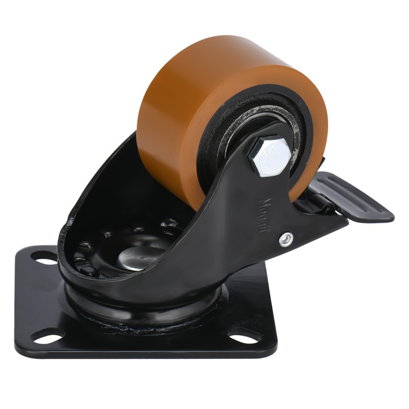 Heavy Duty Casters with Brake 2400 Lbs, Anti-Corrosion,PU Swivel Plate