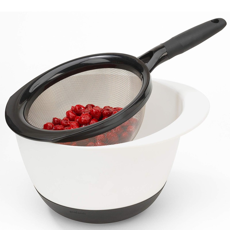 GoodCook Touch 8" Stainless Steel Wire Mesh Strainer with Non-slip