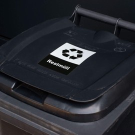 Recycling Sticker Set of 8 Residual Rubbish Bin Rubbish Bin (5 x 7.5 cm)