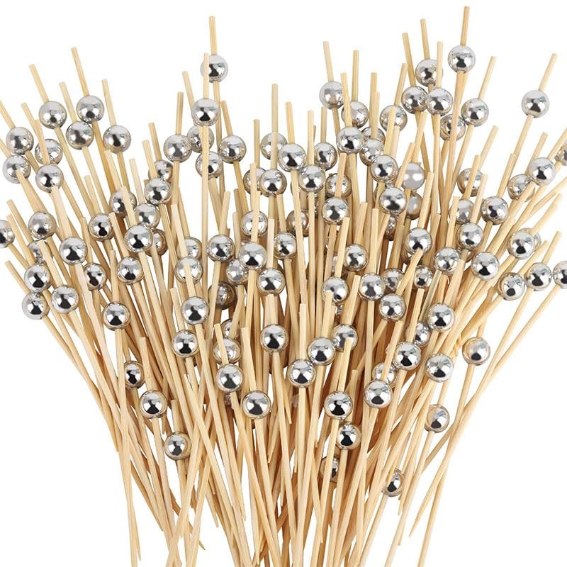 200pcs Disposable Fruit Skewers Bamboo Skewers Flower Skewers Fruit Fork