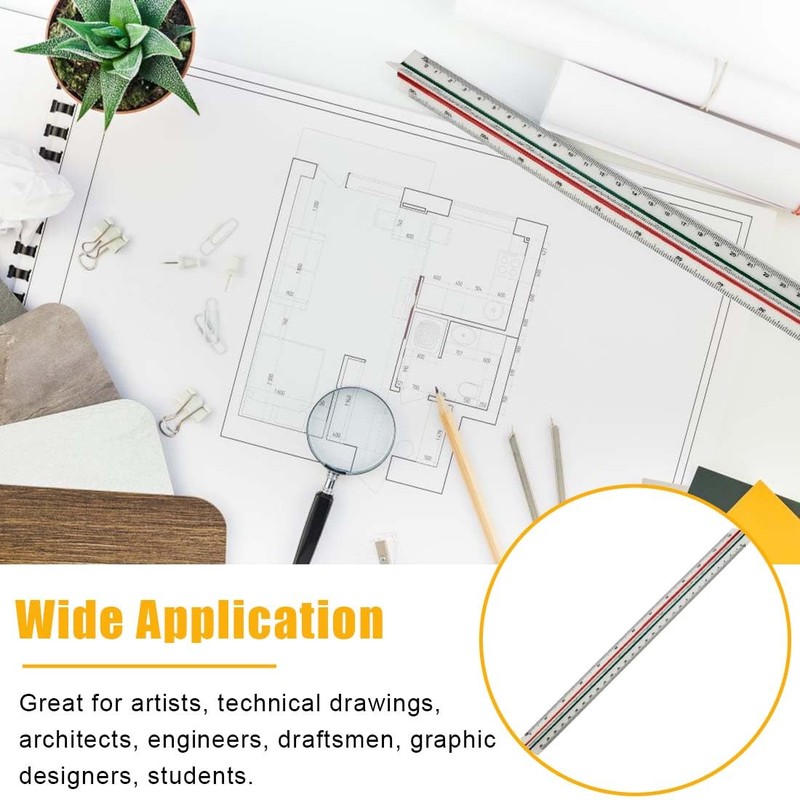 EIH1 Triangular Scale Ruler Metric for Architects and Engineers: 1:100