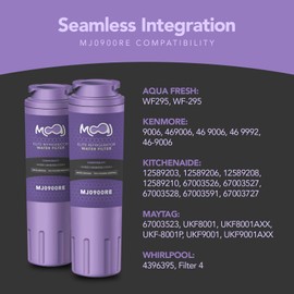 MOAJ Water Filter Replacement for Maytag UKF8001, Whirlpool Filter 4, Kenmore 46-9006, Kitchenaide 67003527 | NSF42 Certified Refrigerator Filter 2-Pack | Removes Chlorine, Odor, & More | MJ0900RE