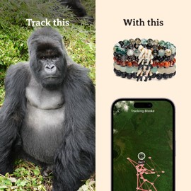 Fahlo Gorilla Tracking Bracelet, Elastic, supports Dian Fossey Gorilla Fund, one size fits most for Men and Women, One size, Beads, no gemstone