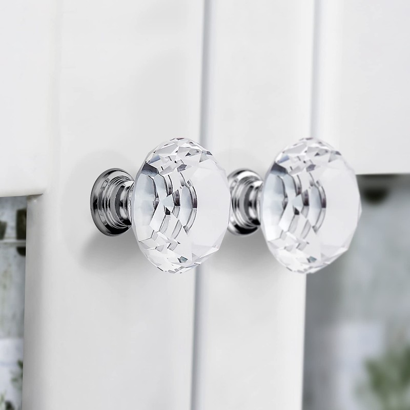 Ravinte 25 Pack Crystal Drawer Knobs - Glass Cabinet Knobs,