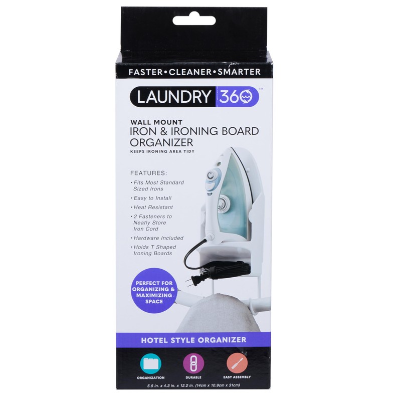 Laundry 360 Wall Mount Iron and Ironing Board Organizer |