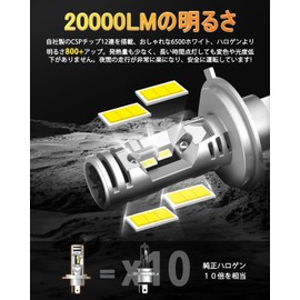 OXILAM Q36H4 H4 LED Headlight, Compatible with Vehicle Inspection, Explosive Light, Halogen Size, Hi/lo Switching, 20,000 LM, White, 6,500 K, High Speed Rotation, Quiet Fan, Triple Heat Dissipation,