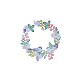 Super Idee Door Wreath Metal Ring Spring Summer Door Decoration Window Decoration Timeless Metal Wreath with Fine Metal Flowers Birds Leaves for Indoor and Outdoor Garden Wall Decoration (Warm