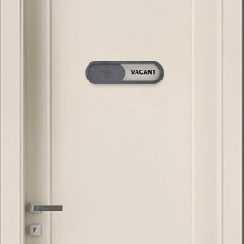 GEEKBEAR Vacant Occupied Sign (Grey) - Privacy Sign - Office Door Sign - Do Not Disturb Office Sign - In a Meeting Door Sign - In Out Door Hanger