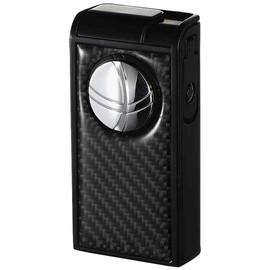 Visol Infinity Black Carbon Fiber Double Jet Cigar Lighter