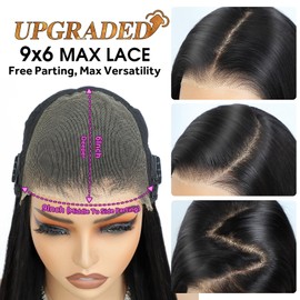 Beluck 200 Density 9x6 Glueless Wig Human Hair Wig For Black Women, Pre Cut Max Lace Straight Human Hair Wig, HD Lace Front Wigs Human Hair Pre Plucked Ready To Wear Lace Frontal 22 Inch