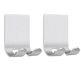 Razor Holder Shaver Hook Hanger Stand (2Pack) Self Adhesive Stainless Steel Utility Storage Hook,Shower Hook for Razor,Wreath Hangers for Front Doors,Bathroom Kitchen Organizer for Robe Towel Loofah