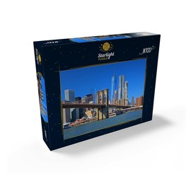 MyPuzzle View to Brooklyn Bridge with One World Trade Center, Manhattan, New York City, USA with Blue Sky - Premium 1000 Piece Jigsaw Puzzle for Adults