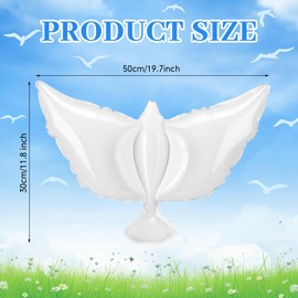 Arrowbash 12 Pcs Small Peace Dove Balloons 19.7 Inch White Memorial Balloons Foil Pigeon Bird Balloons for Funeral Wedding Birthday Engagement Party Decoration Supplies