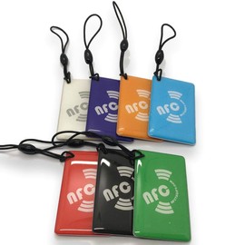 7 X NFC Hang Oblong Tags NTAG213 Waterproof, Genuine Chip Developed by NXP Semiconductors, 144 Bytes Memory, Password Verification Protection, Ultrathin (0.75 m), Fast Read/Write/Lock, Compatible with all other NFC-enabled Phones and Tablets including Sa