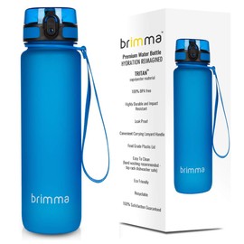 Brimma Premium Sports Water Bottle with Leak Proof Flip Top Lid - Eco Friendly & BPA Free Tritan Plastic - Must Have for The Gym, Yoga, Running, Outdoors, Cycling, and Camping