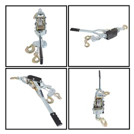 LiGuVCY Power Puller 4T Double Gear Power Puller Suitable for Mobile Machinery Heavy Objects with 3 Hooks and Cables