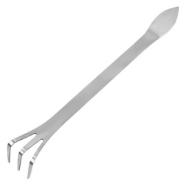 Kodrily 3 Prong Root Rake, Stainless Steel Root Pick Rake, Small Loosen Soil Bonsai Tree Tools with Ergonomic Handle for Gardening Plants Loosen and Aerates Soil, 9.06 x 1.18in