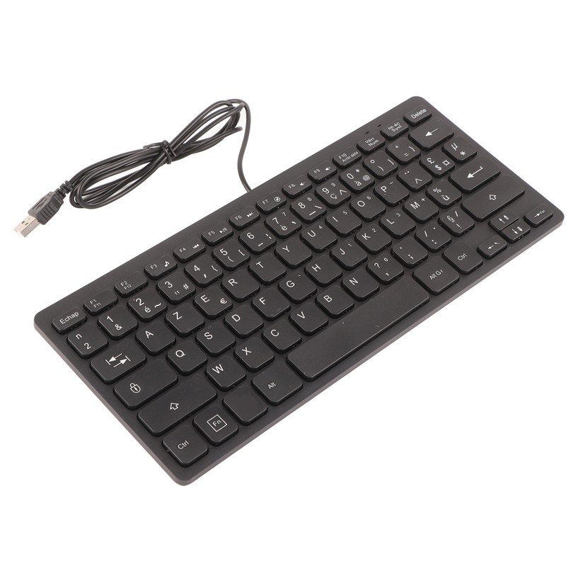 Computer Keyboards Ergonomic Design UltraThin Mini Durable Wired 78 Keys