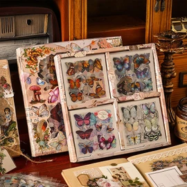 Mythya 400＋Pegatinas Vintage, Papelería Estética Vintage, Apliques Decorativos de Mariposa, Papel Decorativo, Albumes de Recortes, Cuadernos, Pieles de Computadora, Albumes de Fotos