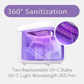 Papablic Papablic 4-in-1 UV Light Sanitizer | UV-Clean Sanitizing and Dryer Pro | UV Sanitizer Box with Dual UV-C Lamps for Babies & Whole Family | Large Capacity | Touch Control