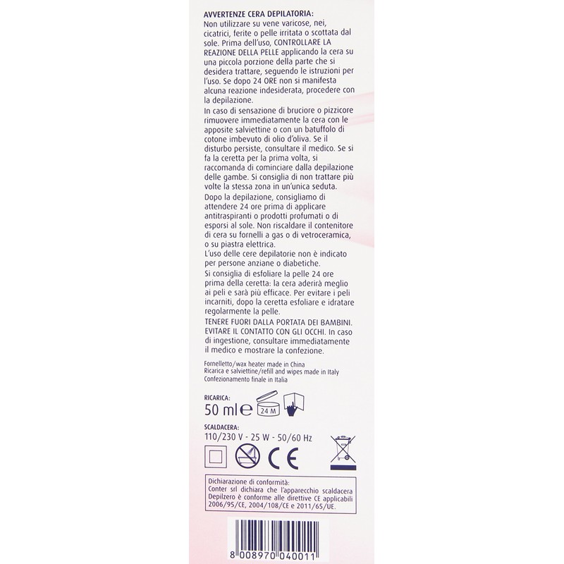 Depilzero Kit Scaldacera + Ricarica + Strisce Depilatorie + Salviettine