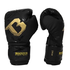Booster Fightgear Boxing Gloves BFG Alpha Black/Gold - Boxing Gloves for Boxing Kickboxing Sparring Muay Thai (16 ounces)