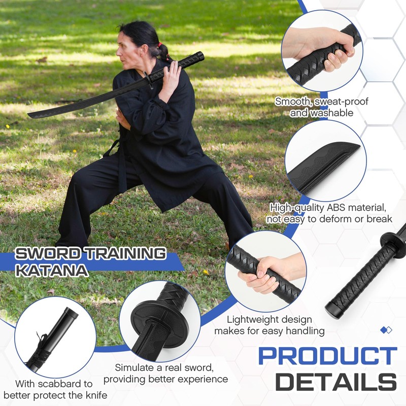 Seenelling Polypropylene Katana Sword with ABS Sheath Japanese Training Samurai