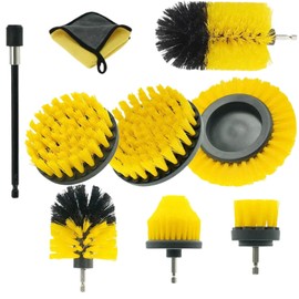 Drill Brush Set - Drill Brush Kit - Ergonomic Scrubber Flexible Multipurpose for Bathroom Kitchen Car Detailing Pool Patio Furniture RV Engine Bay Industrial