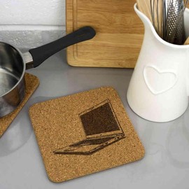 'Modern Laptop Computer' Square Cork Trivet/Pot Stand (TR00026370)