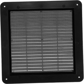 Vent Systems 10"x10" Inch - Air Vent Cover - Black - Air Vent Louver - Grill Cover - Built-in Insect Screen - Straight Back, without Flange - HVAC Vents for Bathroom, Home Office, Kitchen