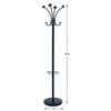 Alba Classic Floor Coat Rack/Stand with 4-Double Pegs, Black
