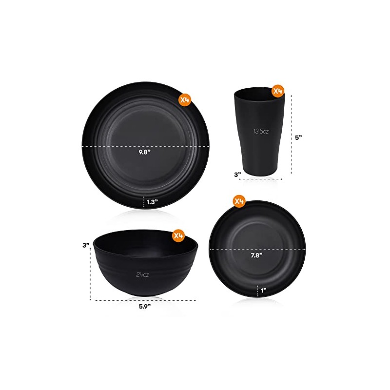 Wheat Straw Dinnerware Sets | Unbreakable Dinnerware Sets | Dishwasher