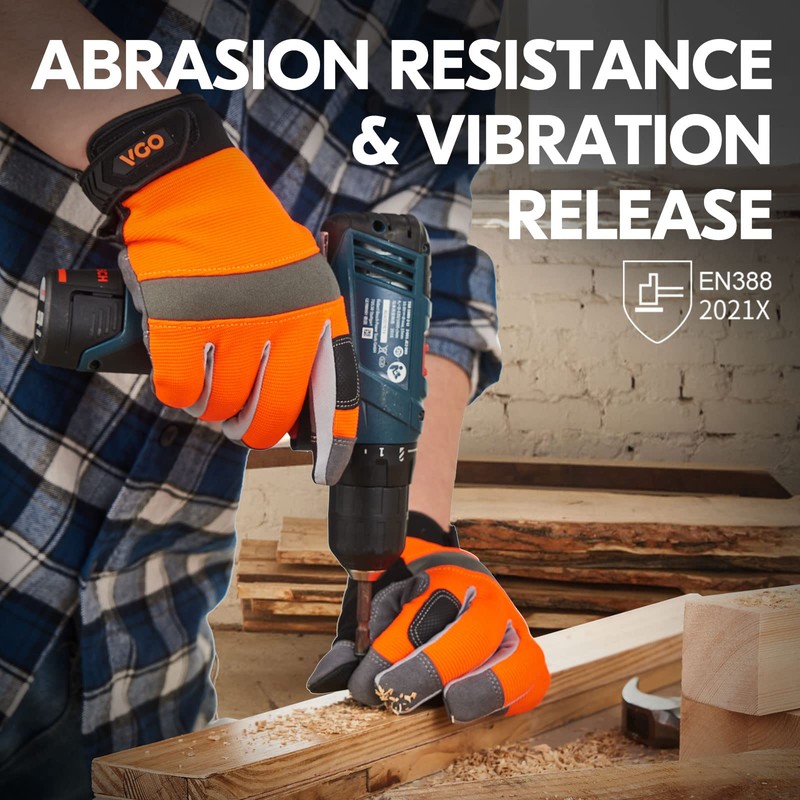 Vgo... Safety Work Gloves Touchscreen, Utility Working Gloves for Garden