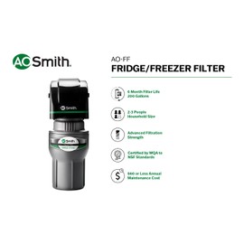 AO Smith Clean Water Single-Stage Fridge Filter - NSF Certified Carbon Block Filtration