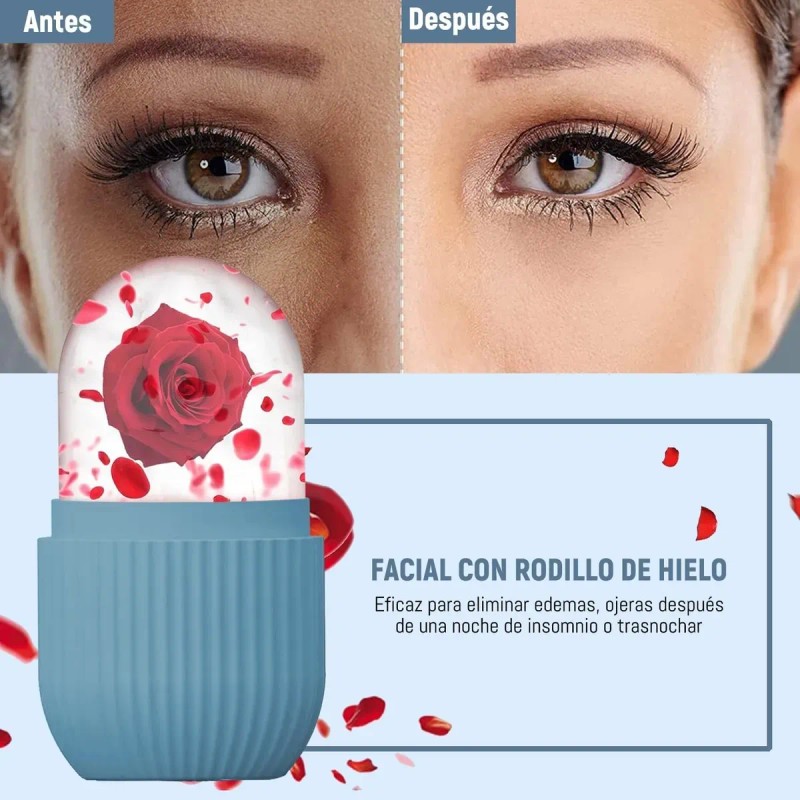 Rodillo Silicón Hielo Para Masajefacial Piel Cuidado 2pcs