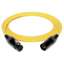 enoaudio Mogami 2534 Quad Professional Studio Cable Balanced Microphone | Neutrik Gold XLR Female - XLR Male | HiFi, Yellow, 2.0 m