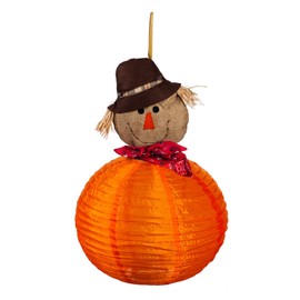 Evergreen Flag Beautiful Autumn Scarecrow Beaming Buddies Collapsible Lantern Décor - 14 x 14 x 24 Inches Fade and Weather Resistant Outdoor Decoration for Homes, Yards and Gardens