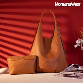 Montana West Shoulder Bags for Women Hobo Slouchy Purses and Handbags Tassels with Coin Pouch, MWC2-297BR