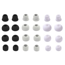 Zotech 12 Pair (24 Piece) Replacement Earpads Eartips Earbuds Eargels for Powerbeats3 Wireless Earphone, SML 3 Sizes 9 Pair Earbud Tips & 3 Pair Double Flange Tips (Black, Gray & White)