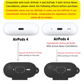 USTIYA Funda for AirPods 4 2024 Case USB c Silicona Protector Completa Hombres Mujeres con Estuche de Carga Inalámbrico Cover (Negro)
