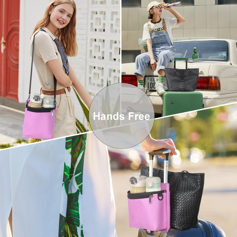 Bokelai Luggage Travel Cup Holder with Straps for Add a