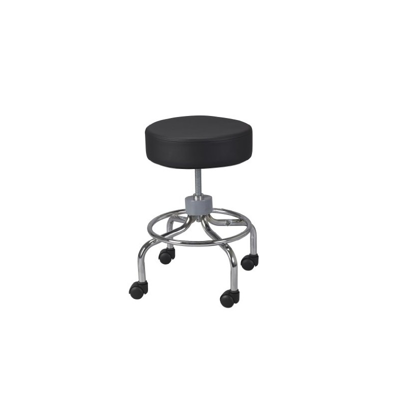 Drive Medical Round Stool with Wheels, Black