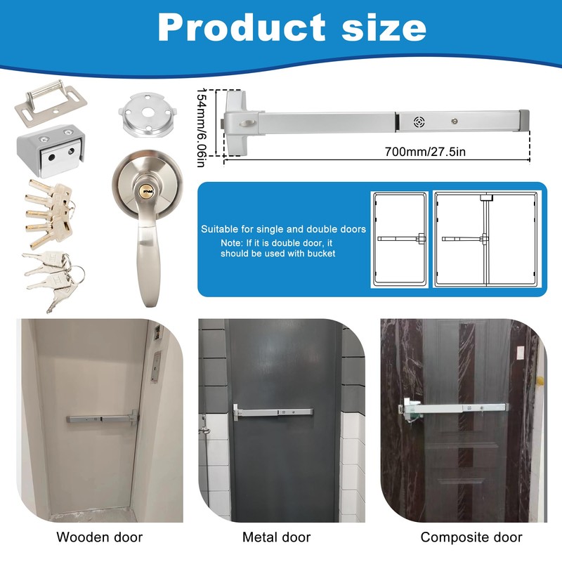 suermany Commercial Door Push Bar Panic Exit Device with Exterior