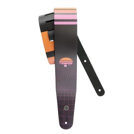 D'Addario Accessories Guitar Strap - Printed Leather Guitar Strap, Power Grid