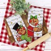 Seliem Merry Christmas Gingerbread Man Kitchen Dish Towels Set of