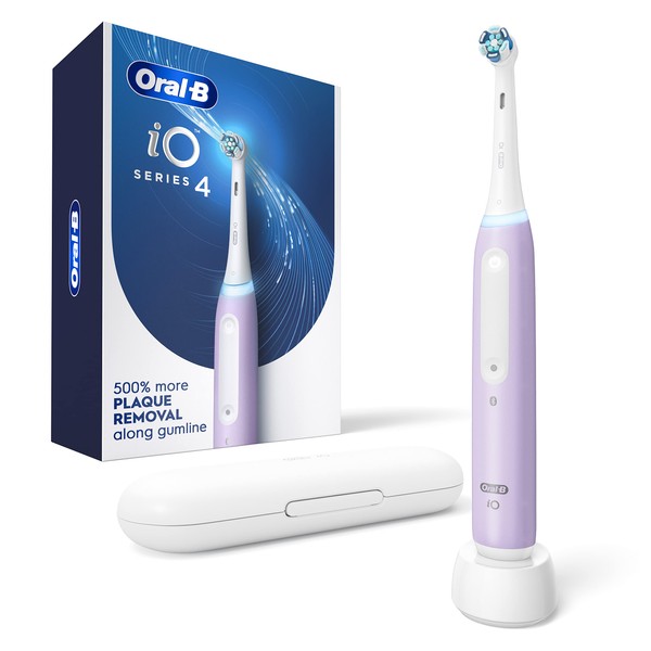 Oral-B iO Series 4 - Cepillo de dientes eléctrico con (1) cabezal de cepillo, recargable, lavanda