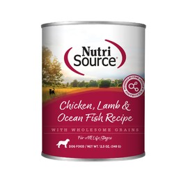 NutriSource Chicken, Lamb & Ocean Fish Recipe Dog Food, Premium Wet Dog Food, 12.3 Ounce (Pack of 12)