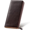 MUGEN KANDA Genuine Leather Long Wallet, YKK Zipper, Slim Large