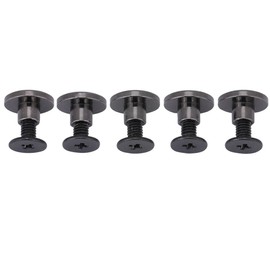 20 unids/set postes de tornillo plano de latón cabeza de remache cinturón remaches cabeza de perno para equipaje cuero artesanía tripulación clavo remache 5mm 8mm negro (5mm)