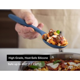 Misen - The Ultimate Silicone Mixing Spoon for Cooking Enthusiasts! Large Kitchen Spoons - Heat Resistant Silicone Utensil Set for Nonstick Cookware - 12 Inch - Blue